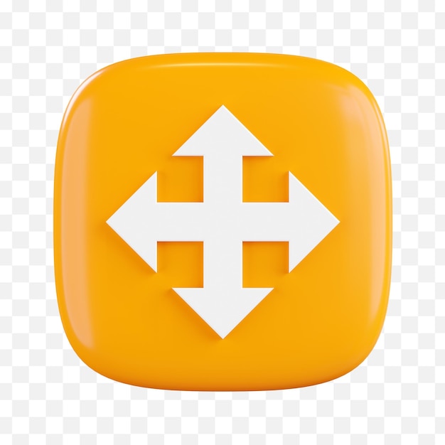 PSD oranje vierkant met pijlen op een doorzichtige achtergrond