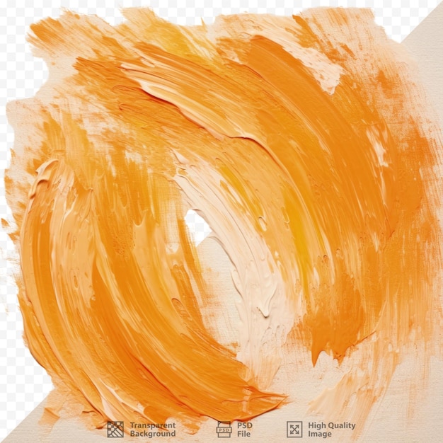 PSD oranżowe rysunki pędzla olejowego wyizolowane na przezroczystym tle
