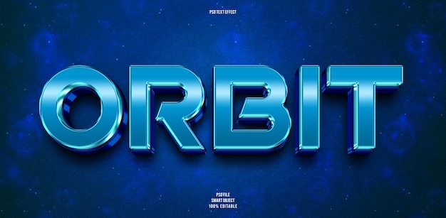 PSD Редактируемый текстовый эффект orbit 3d