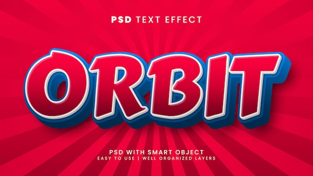 PSD orbit editable text effect with planet and galaxy text style