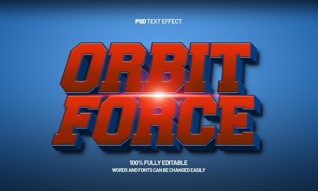 orbit force editable text effect with a galaxy and space text effect
