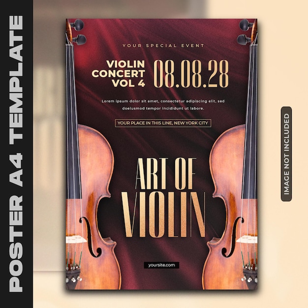 PSD modello di design del volantino della musica dell'orchestra