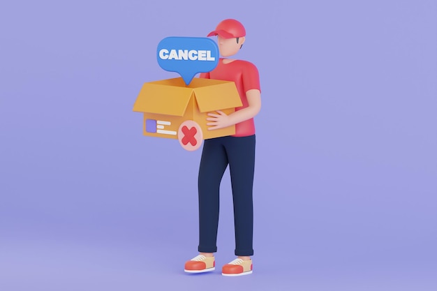 PSD order canceled 3d illustration