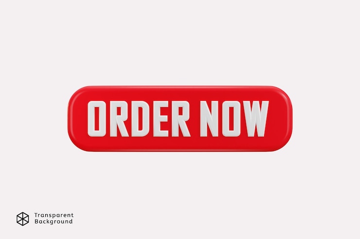 PSD order now button icon 3d render concept of online shopping vector illustration