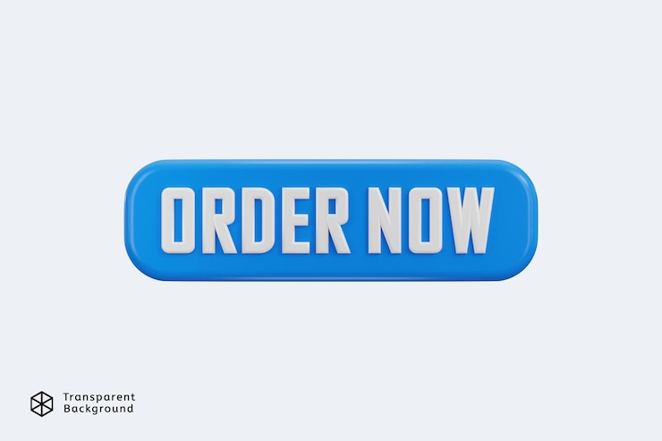 PSD order now button icon 3d render concept of online shopping vector illustration