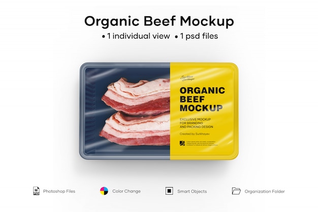 PSD organic beef mockup