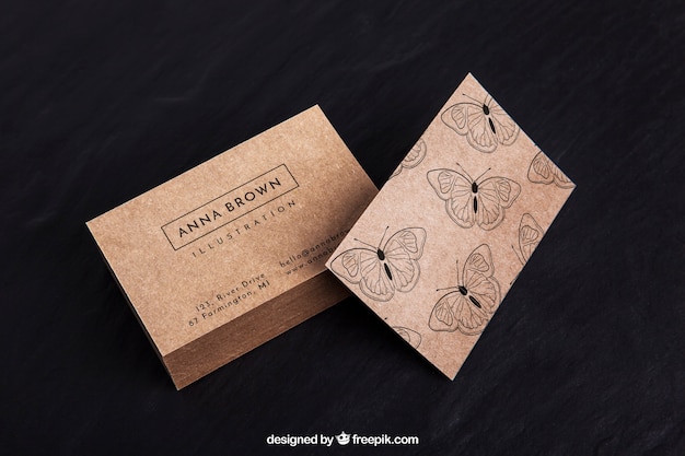 PSD organic business card mockup