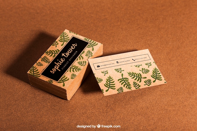 PSD organic business card mockup