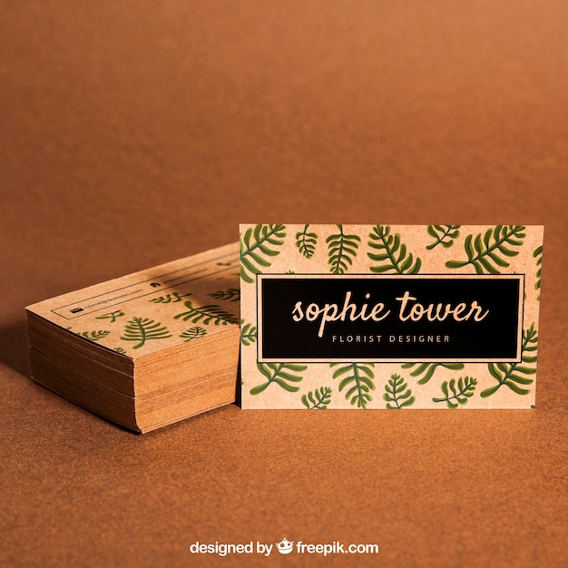 PSD organic business card mockup