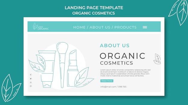 PSD organic cosmetics landing page template