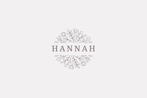 organic floral ornament circle romantic ecology logo place for text decorative design