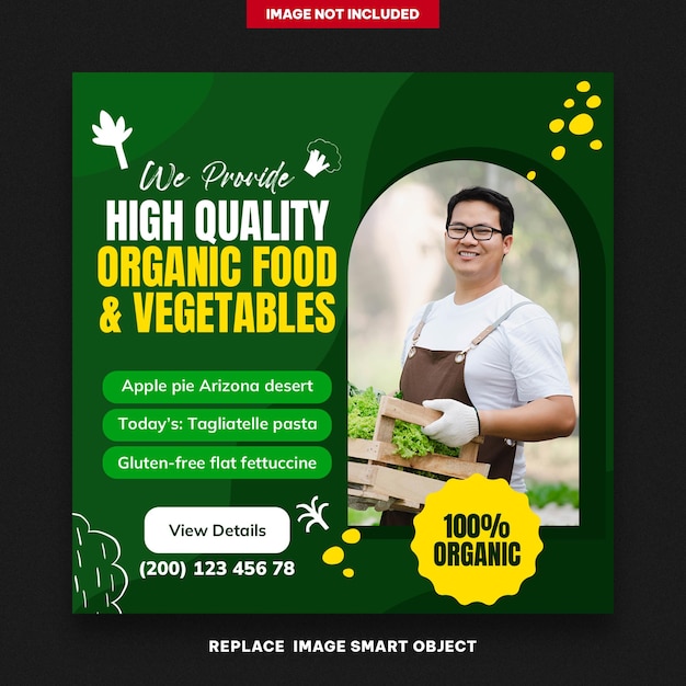 Post di banner per alimenti biologici