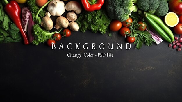 PSD organic food fresh raw vegetables ai generated image