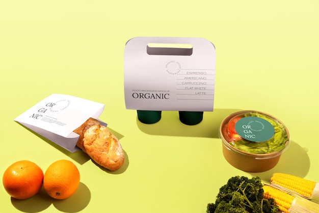 Organic food packaging mockup