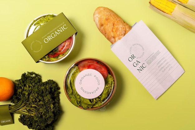 Organic food packaging mockup