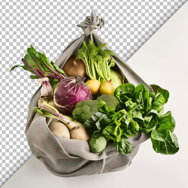 PSD organic grocery haul isolated on transparent background