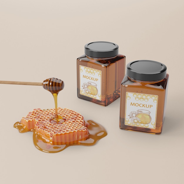 PSD organic honey product in jars