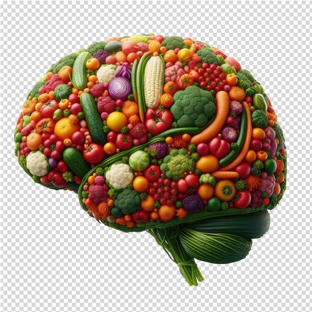 PSD organic ingenuity craft intriguing designs with a vegetable brain concept