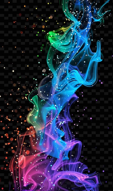 Organic Led Glow With Colorful Luminescence Colorful Lumines PNG Y2K Neon Light Effect Design
