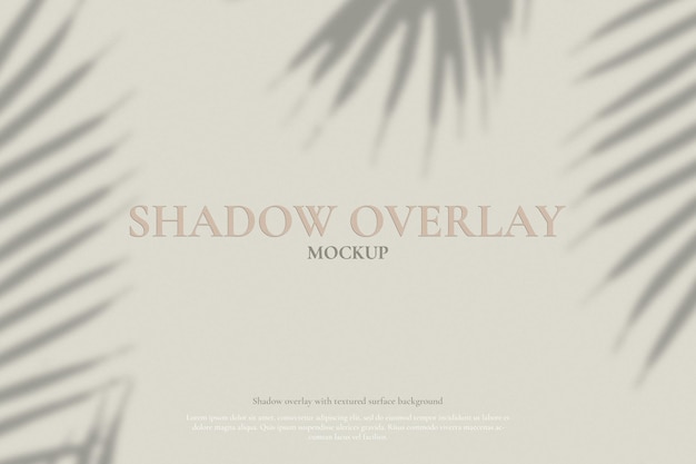 Organic palm leaf shadow overlay mockup on textured surface background