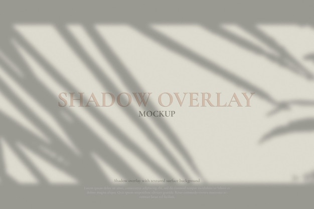 Organic palm leaf shadow overlay mockup on textured surface background