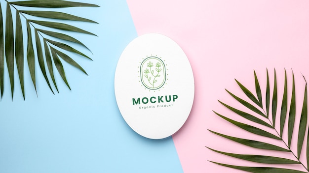 organic product mock-up with leaves