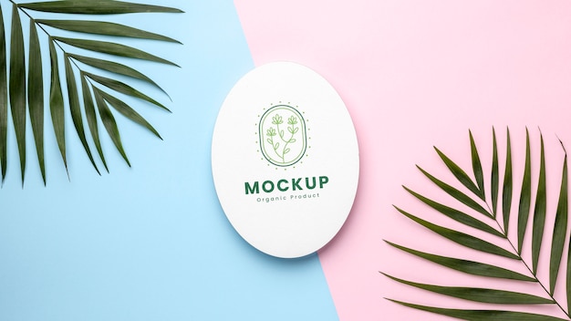 Organic product mock-up with leaves