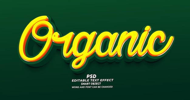 Modello di photoshop effetto testo modificabile psd organico 3d