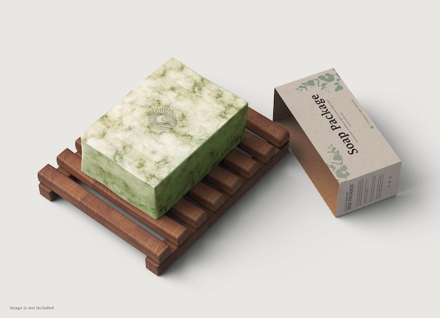 Organic soap bar packaging mockup