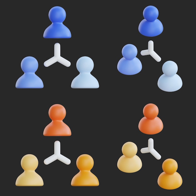 organisatie diagram 3D Icon cartoon stijl