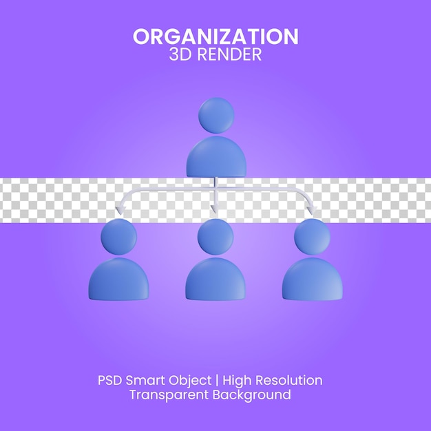 Organization 3d render illustration isolated