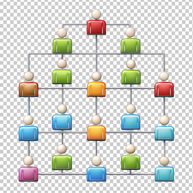PSD organization chart on transparent background