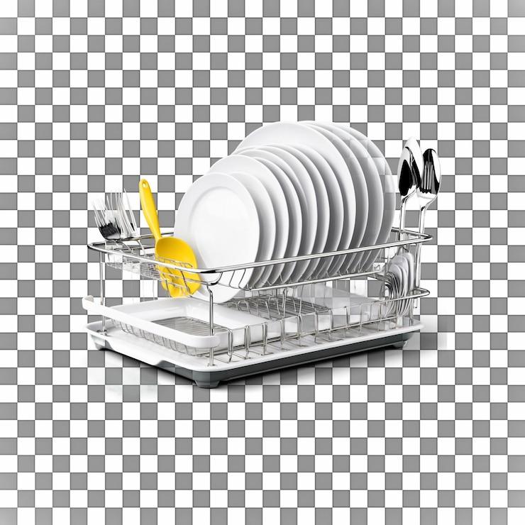 PSD organized dish rack setup