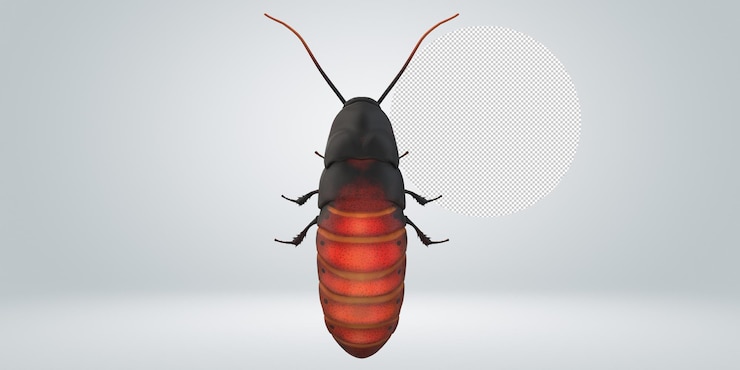 PSD oriental cockroach isolated on a transparent background