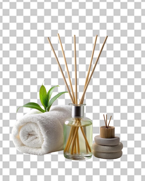 PSD prodotti e attrezzature per massaggi orientali, compresi gli accessori per spa, isolati su uno sfondo trasparente