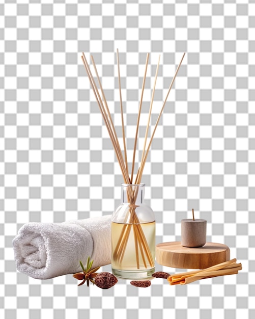 PSD prodotti e attrezzature per massaggi orientali, compresi gli accessori per spa, isolati su uno sfondo trasparente
