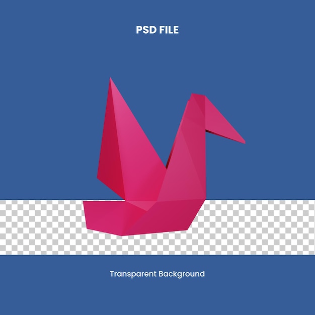 PSD origami 3d icon illustration