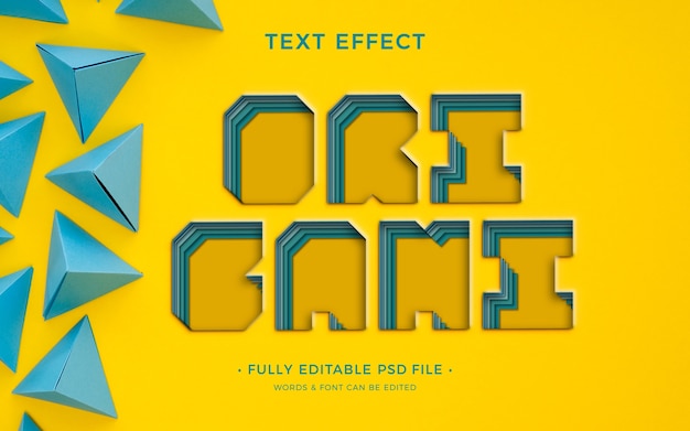 PSD origami text effect