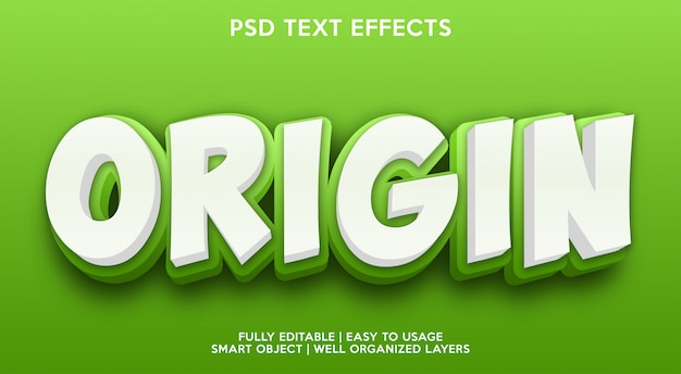 Origin text effect template