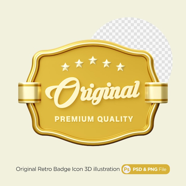 Original Badge 3D Illustration