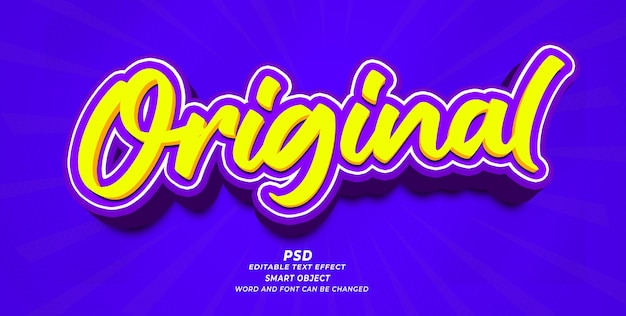 Original PSD 3D Editable Text Effect