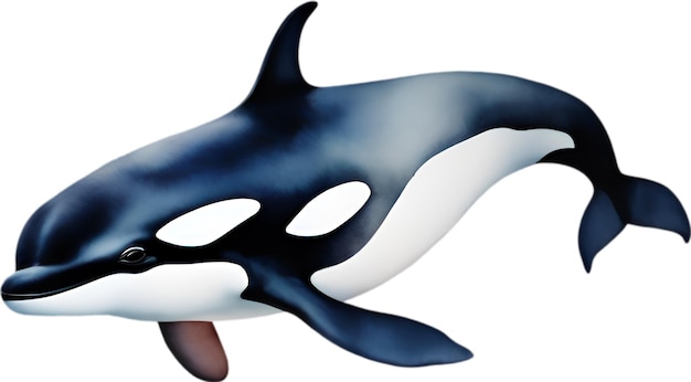 PSD orka waterverf schilderij van killer whale orca