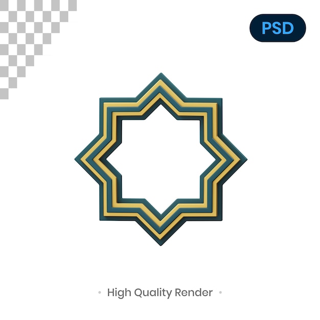 PSD ornament 3d render ilustracja premium psd