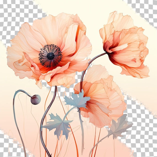 PSD ornamental flower transparent background