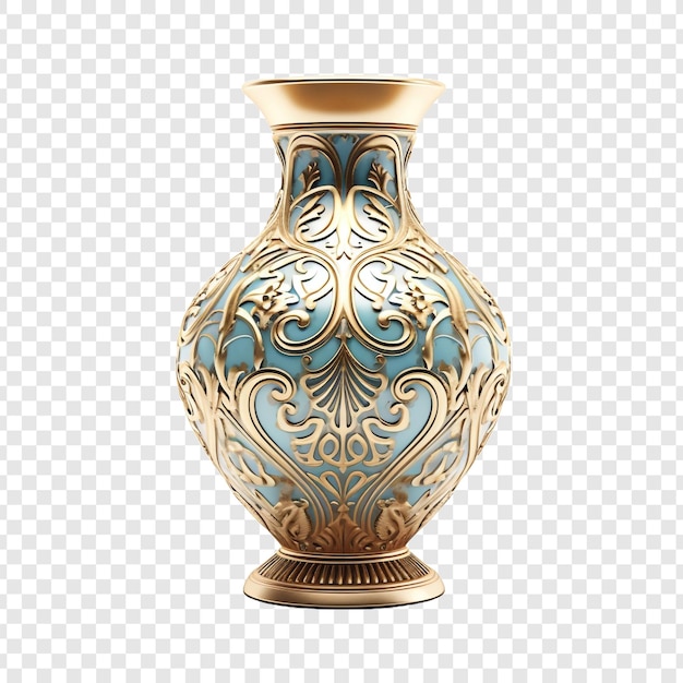 PSD ornamental vase isolated on transparent background