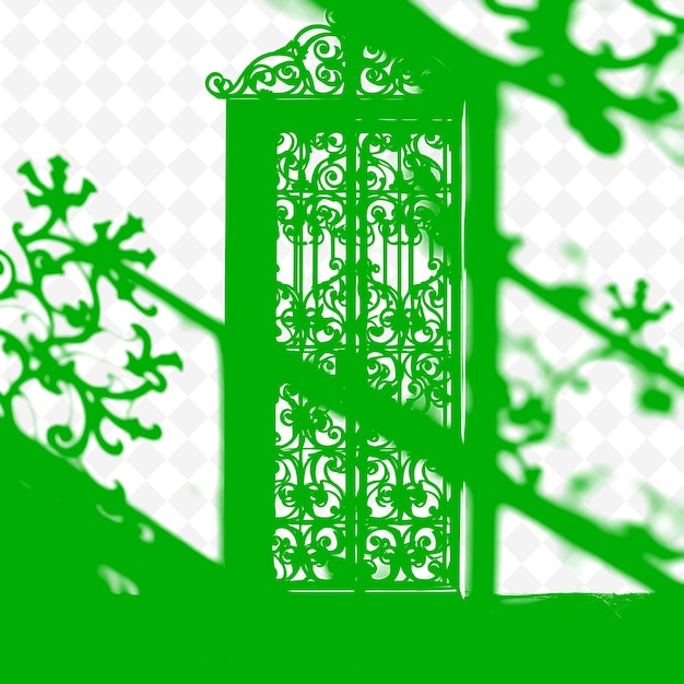 Ornate Gate Shadows Casting Intricate Designs Sharp Defined Pat PNG schaduw Cast Illustrationst