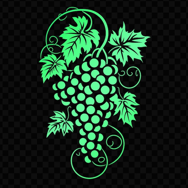 PSD ornate grapevine logo with decorative clusters of grapes and psd vector craetive simple design art