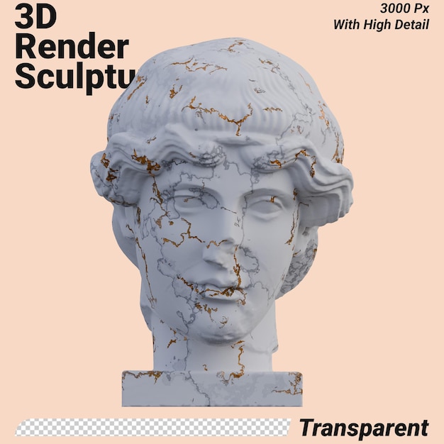 Orpheus statue 3d renders isolated perfect for your design