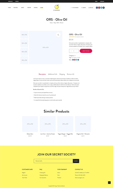 ORS - Olive Oil Product Page Design