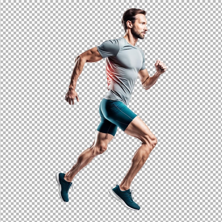 PSD orthopaedic medical technology showing a man running png background